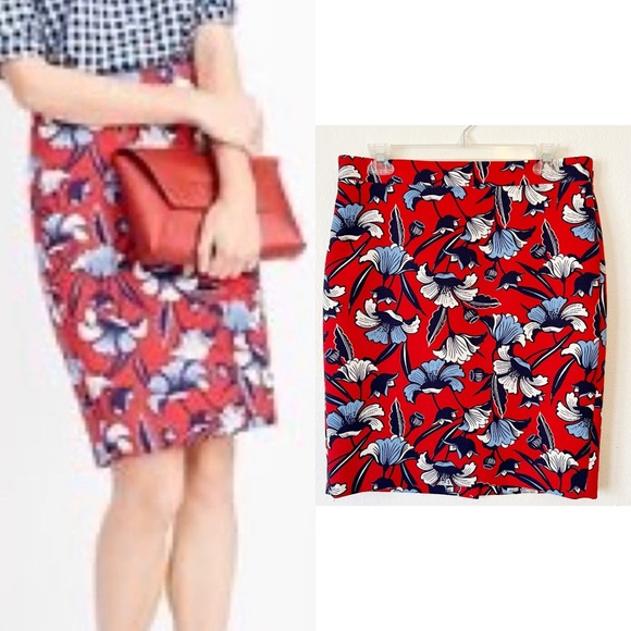 J. Crew Factory Floral Pencil Skirt - Picture 1 of 11